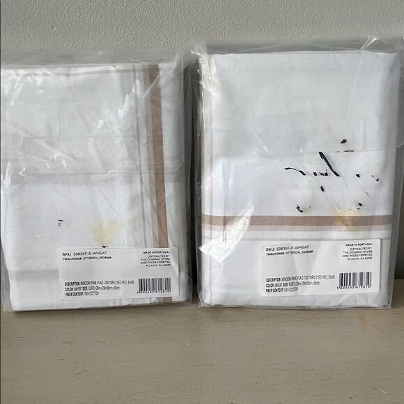 New Bundle 2 Euro Shams, The Company Store
Window Pane Plaid Yarn Dyed- Wheat - Picture 5 of 8